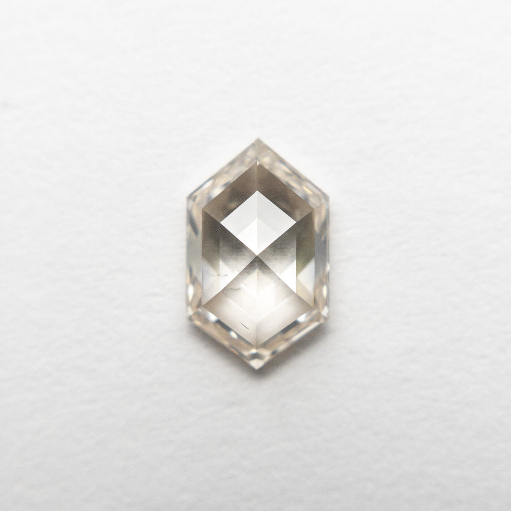 1.01ct 8.35x5.18x2.95mm SI2+ Champagne Hexagon Rosecut 18855-01 - Misfit Diamonds