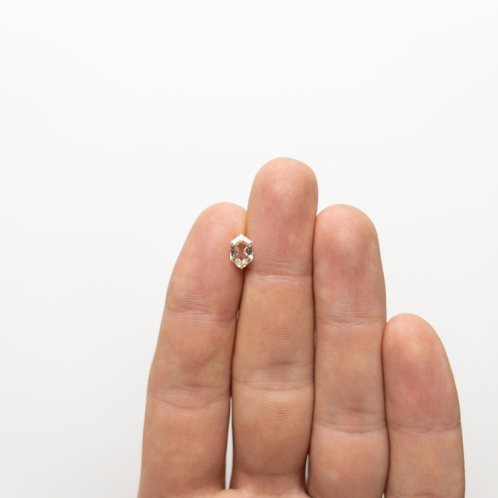 1.01ct 8.35x5.18x2.95mm SI2+ Champagne Hexagon Rosecut 18855-01 - Misfit Diamonds